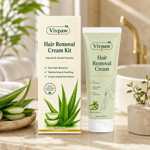 Vivpaw Natural Gentle Hair Removal Cream | For Women & Men, Sensitive Skin